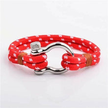 Load image into Gallery viewer, Screw Nautical Red Lovers Paracord Rope Bracelet

