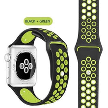 Load image into Gallery viewer, Breathable Watch Band BLACK &amp; GREEN
