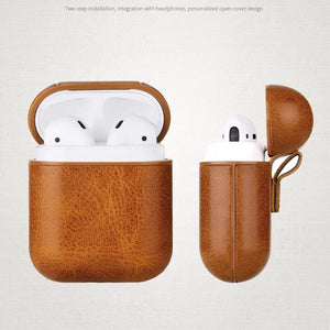 Business Leather Case for AirPods BROWN