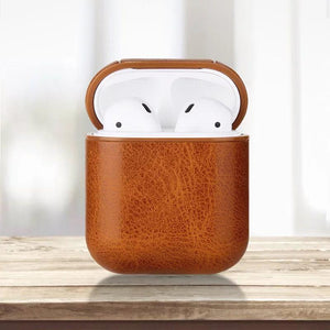 Business Leather Case for AirPods BROWN